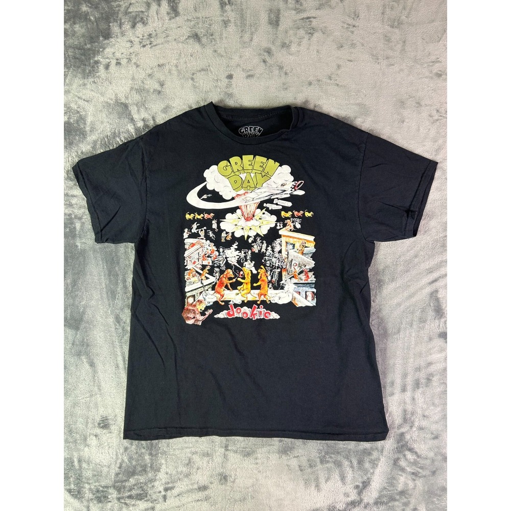 Green Day Dookie Album Tee Shirt L Black Graphic Band Merch Punk Rock Grunge